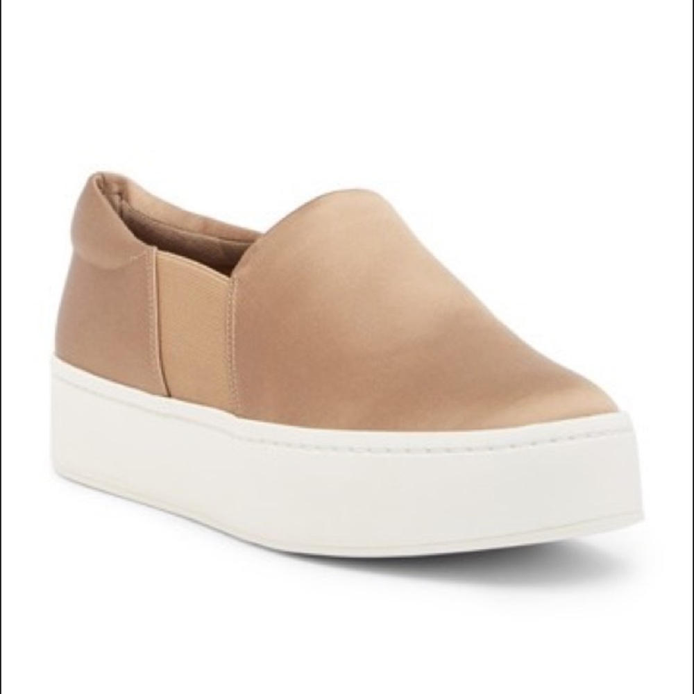 NEW Vince Warren Fawn Satin Sneakers - Picture 2 of 5
